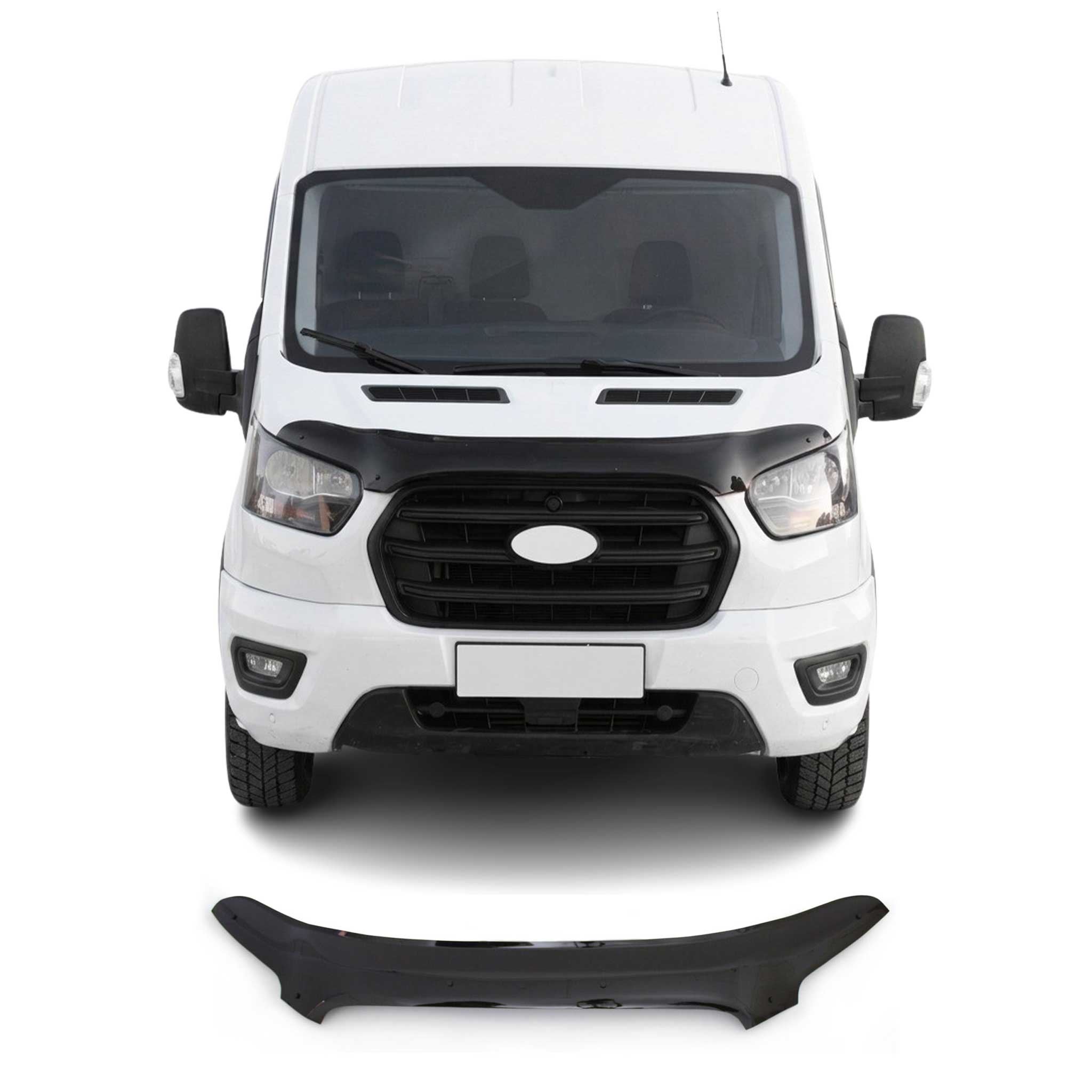 Motorhaube Deflektor Insekten Steinschlagschutz für Ford Transit 2020-26 Dunkel