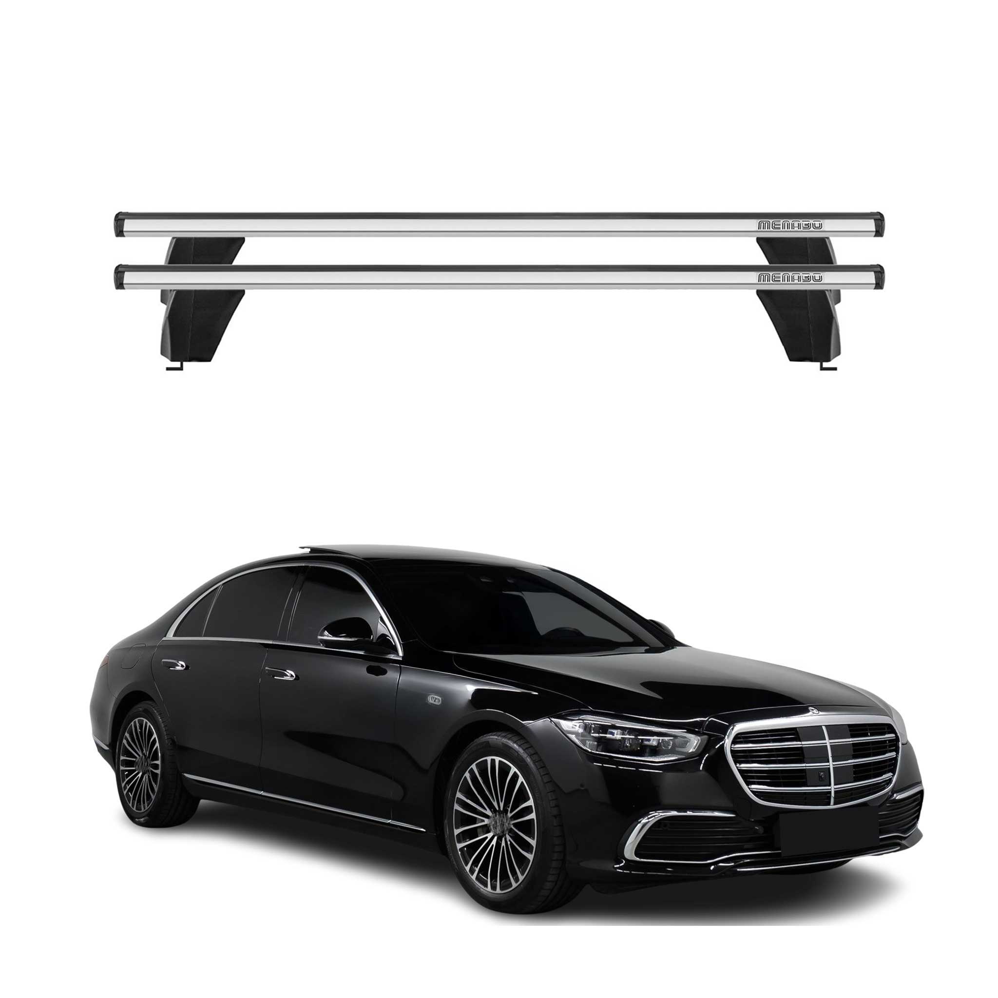 Menabo Dachträger Grundträger für Mercedes S Klasse W223 2021-2026 Alu Grau 2tlg