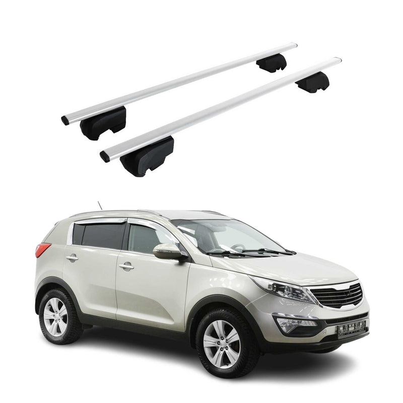 Dachträger Grundtäger für Kia Sportage SL 2010-2015 75kg Metall Silber 2 tlg