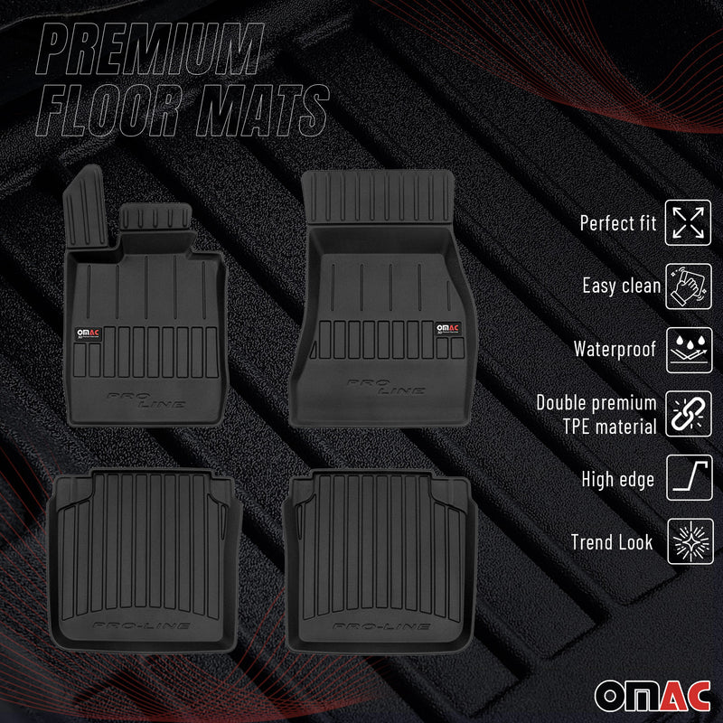OMAC Gummi Fußmatten für BMW 7er G12 2015-2022 Premium TPE Automatten Schwarz 4x