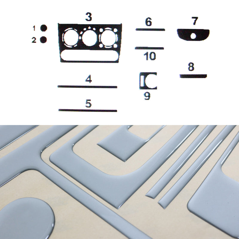 Innenraum Dekor Cockpit für Opel Tigra 1994-2000 Aluminium Optik 10tlg