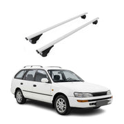 Dachträger Grundträger für Toyota Corolla mk8 Touring 1997-2002 Stahl Silber 2x