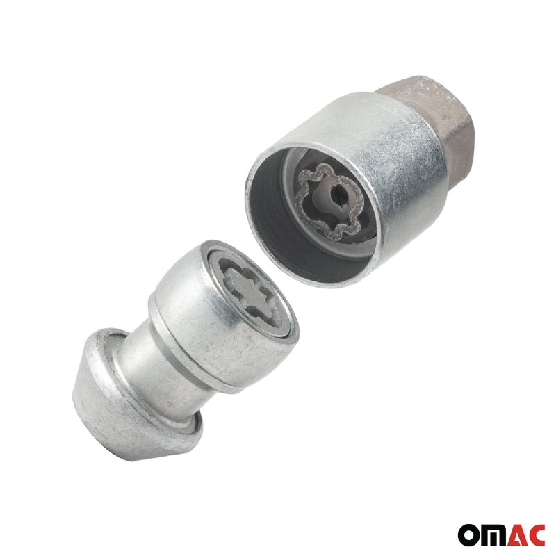 Radschloss Satz für Ford Tourneo Custom/ Transit Custom ab 2023 Silber M14X1.5