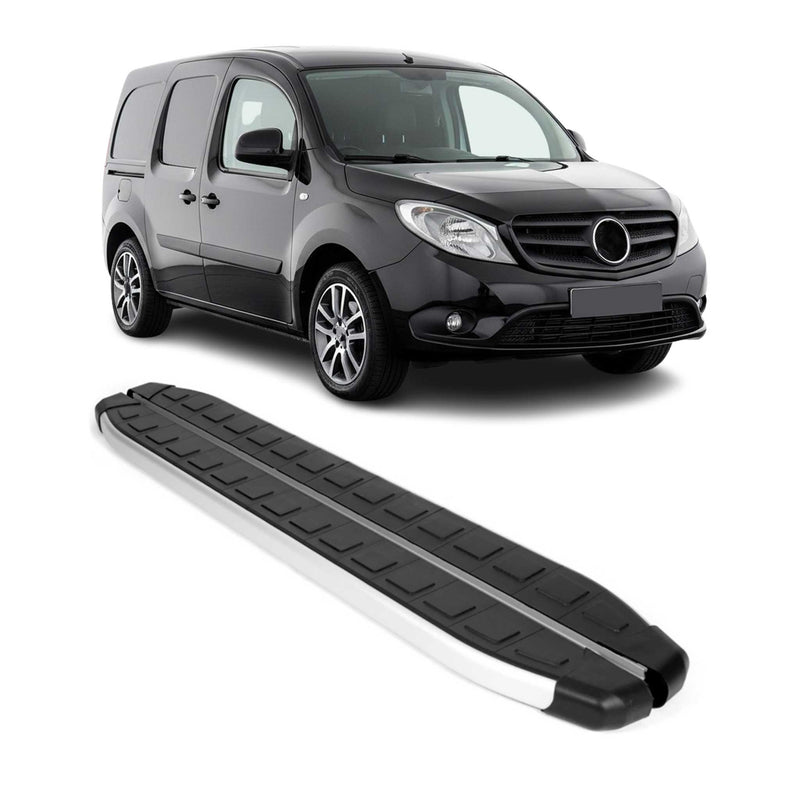 Schweller Seitenbretter Trittbretter für Mercedes Citan 2012-2021 Alu Schwarz