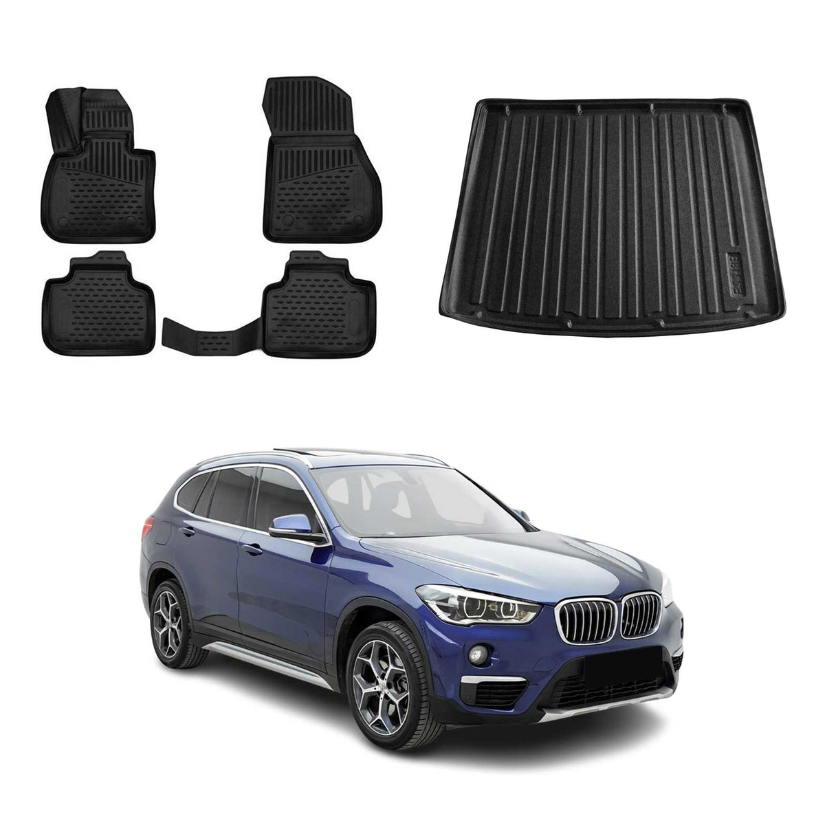 OMAC Fußmatten & Kofferraumwanne Set für BMW X1 F48 2015-2022