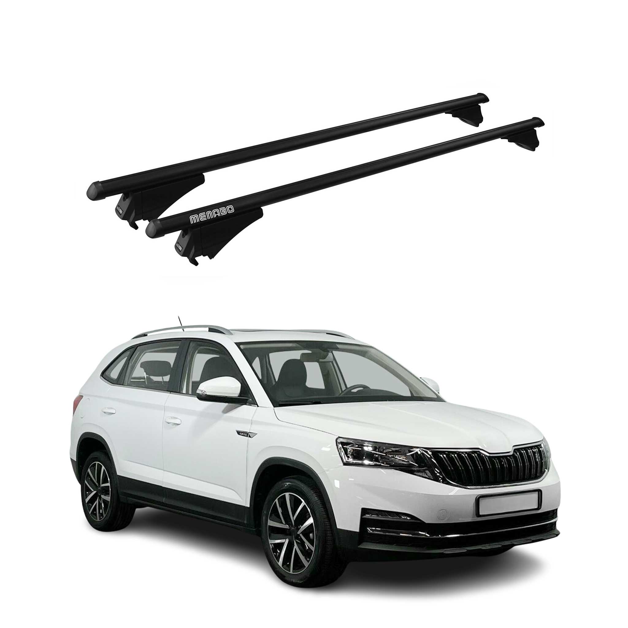 Menabo Grundträger Dachträger für Skoda Kamiq 2019-2026 ABE Aluminium Schwarz 2x