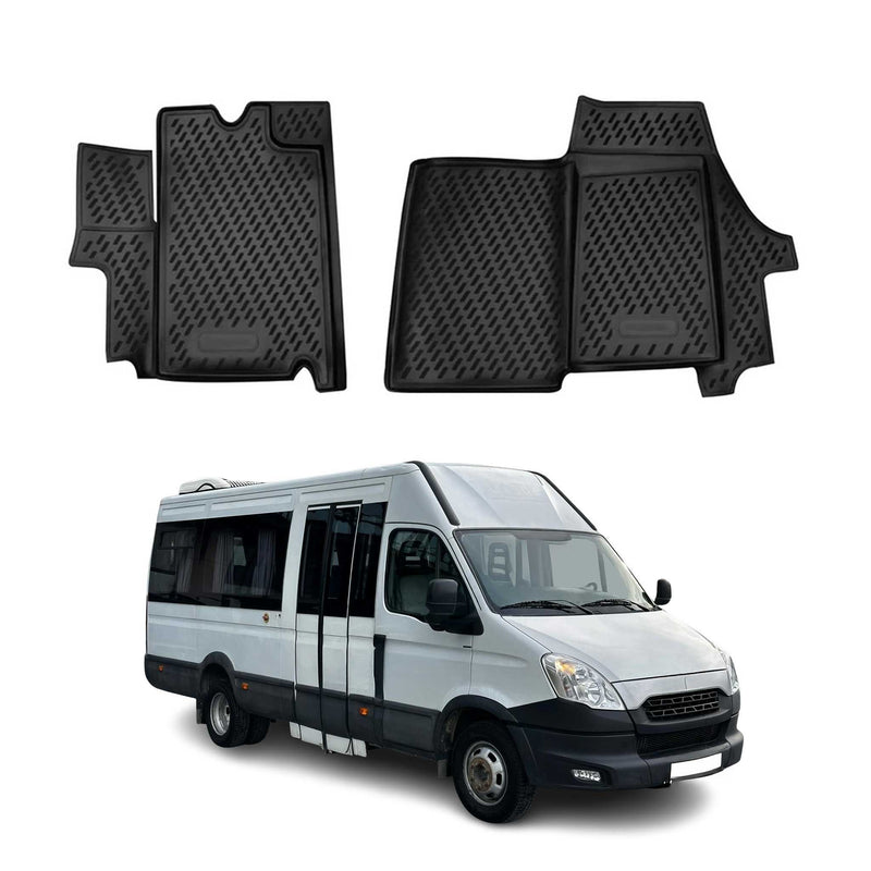 OMAC Gummimatten Fußmatten für Iveco Daily 2006-2020 TPE Automatten Schwarz 2x