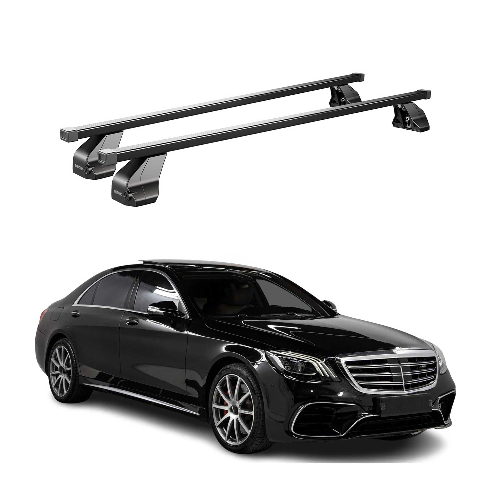 Menabo Dachträger für Mercedes S Klasse W222 2013-2020 75kg Stahl Schwarz 2x