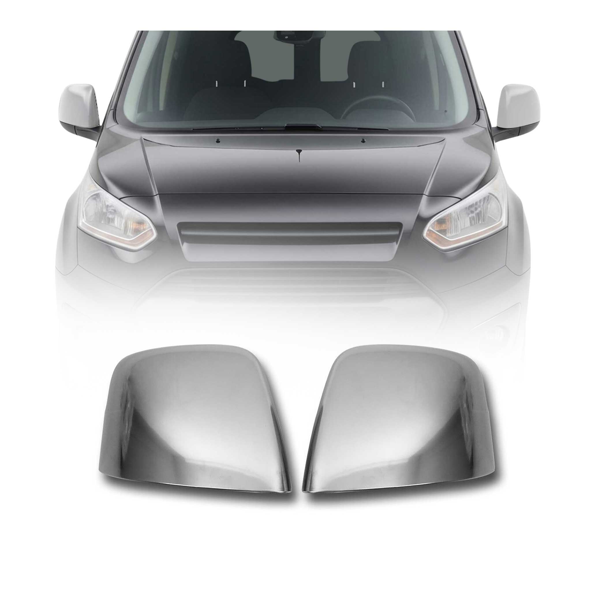 Spiegelkappen Spiegelabdeckung für Ford Connect 2013-2018 Pre-FL Chrom ABS Matt