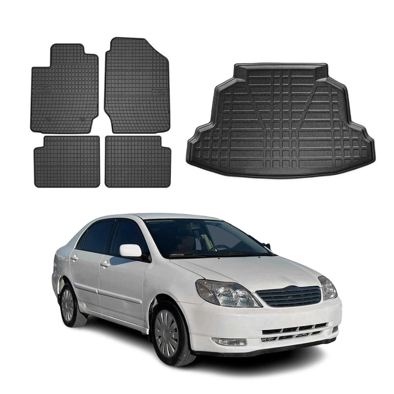 Fußmatten & Kofferraumwanne Set für Toyota Corolla Kombi Limo 2002-2007 TPE 5x