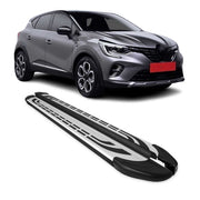 Trittbretter Seitenschweller für Renault Captur 2019-2026 Silber Schwarz 2 tlg