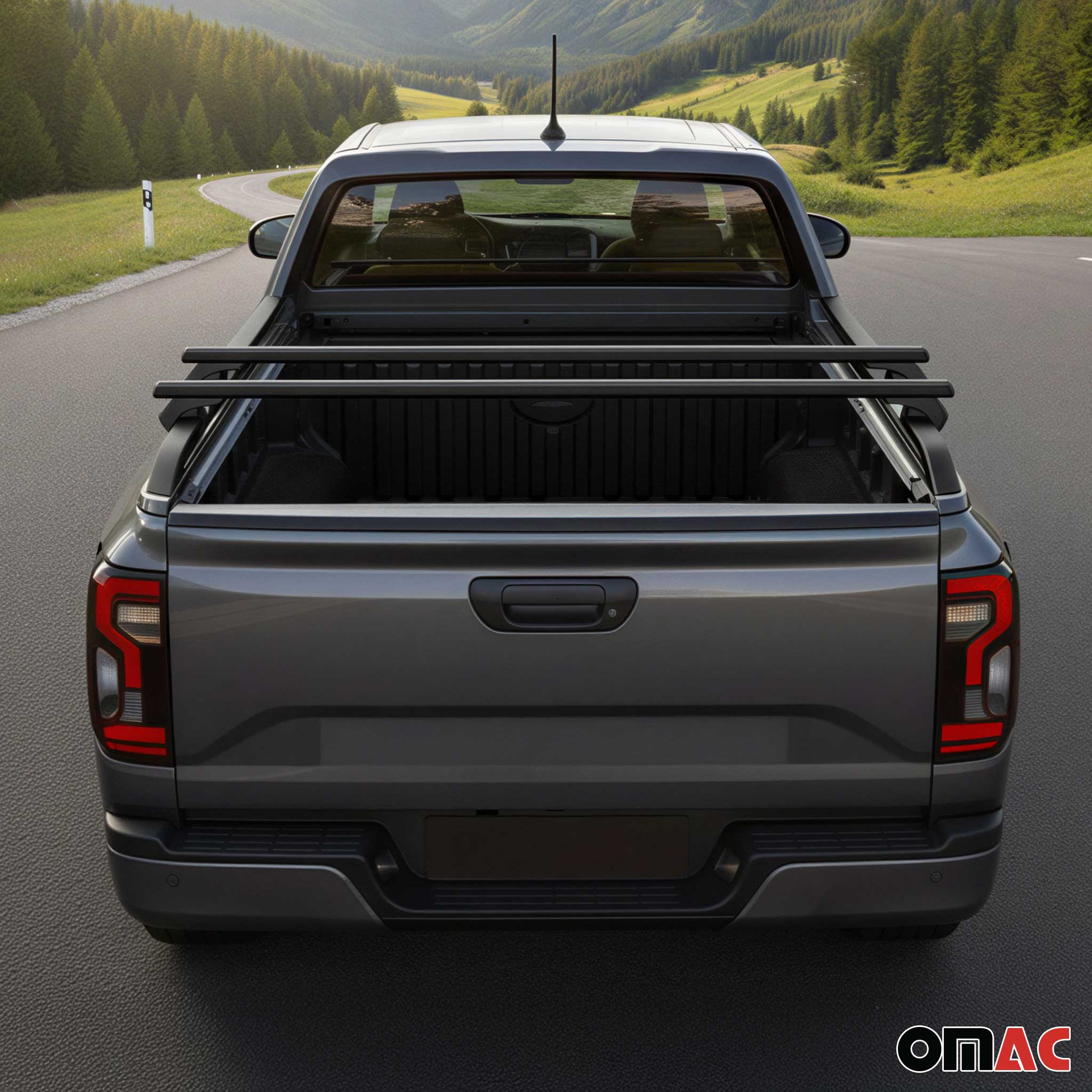 Dachträger Ladeflächenträger für Ford Ranger Wildtrack 2022-2024 Alu Schwarz 2x