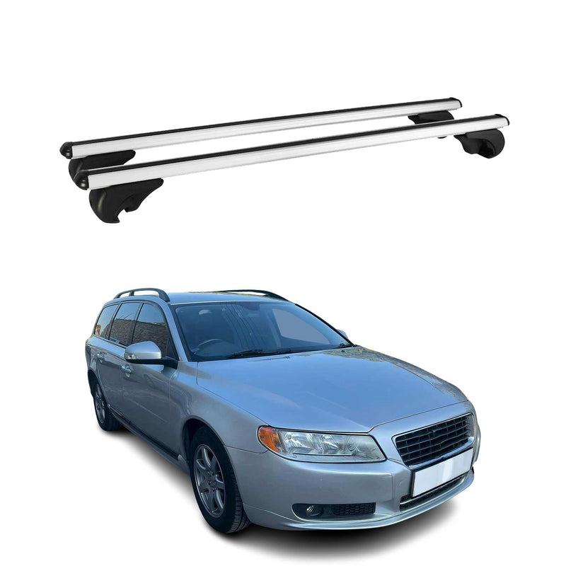 Dachträger Grundtäger für Volvo V70 2007-2016 75kg Aluminium Silber 2 tlg