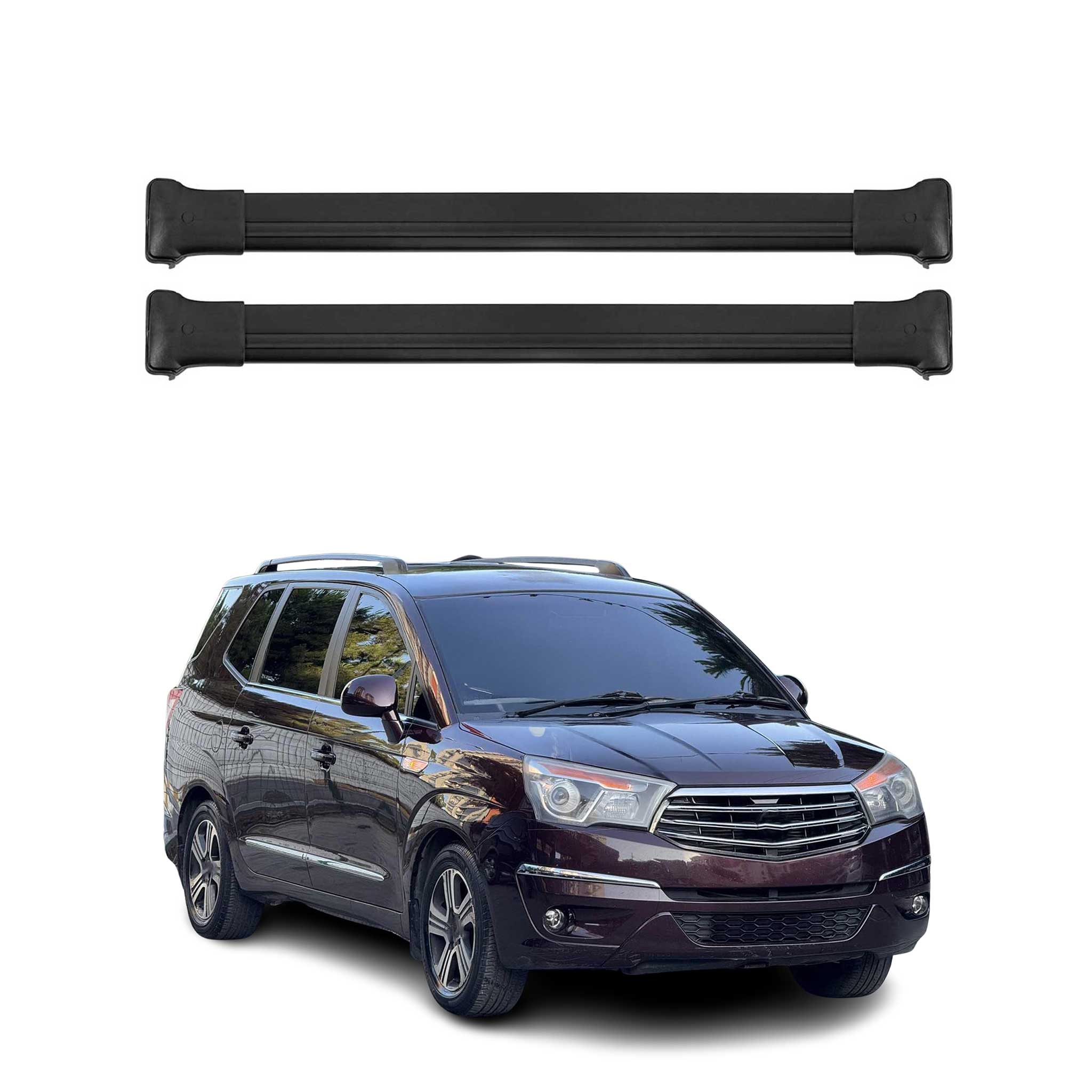 Dachträger Grundtäger für Ssangyong Rodius 2013-2019 75kg Alu Schwarz 2 tlg
