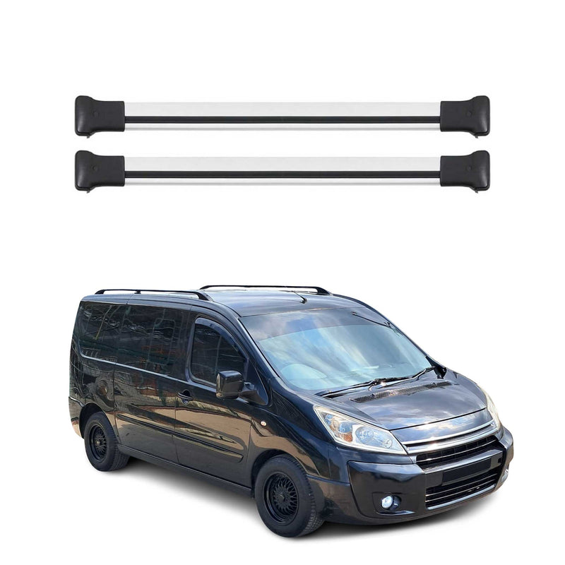 Dachträger Grundtäger für Citroen Jumpy 2007-2016 75kg Aluminium Silber 2 tlg