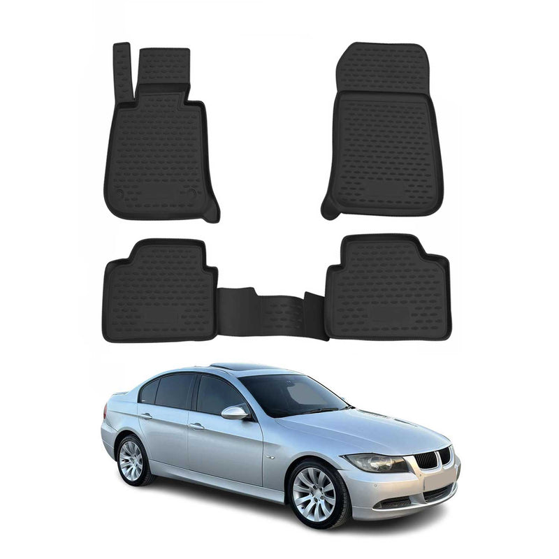 OMAC Gummimatten Fußmatten für BMW 3er Limo Touring Coupe E90 E91 E92 2004-2013