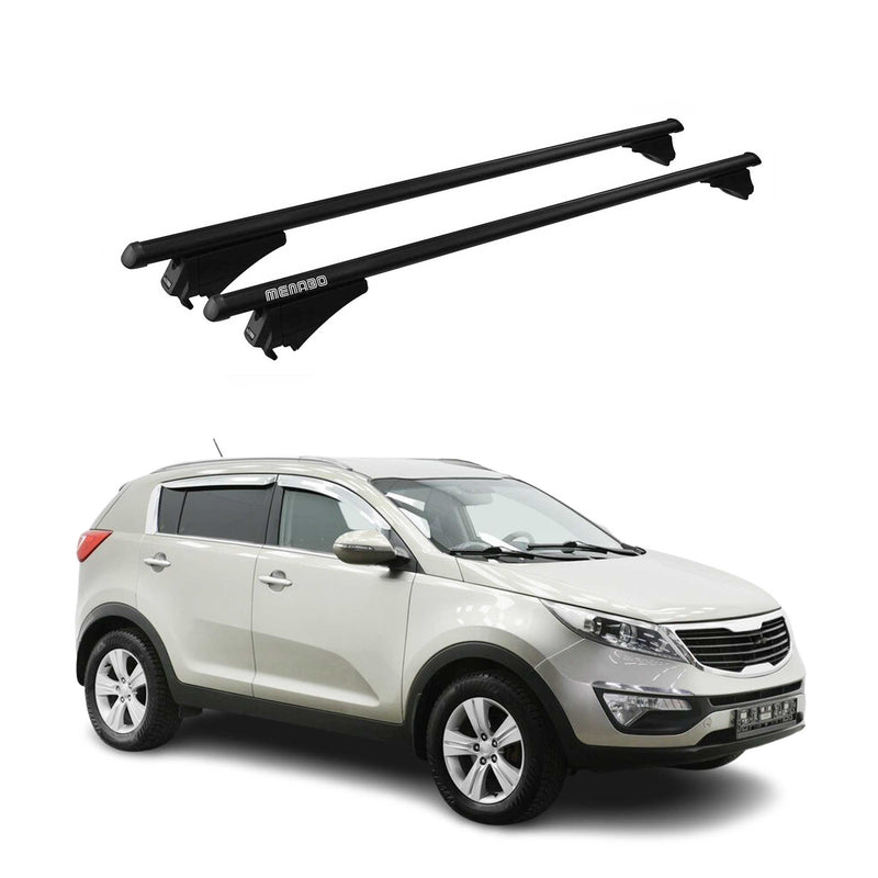 Menabo Dachträger Grundtäger für Kia Sportage SL 2010-2015 75kg Alu Schwarz 2tlg