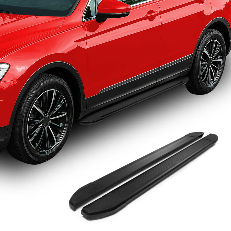Alu Seitenschweller Trittbretter für VW Caddy Maxi 2004-2015 Schwarz 2tlg