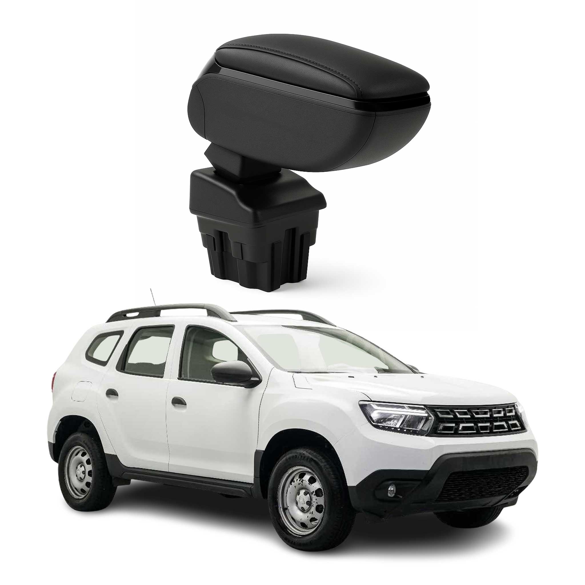 Armlehne Mittelarmlehne für Dacia Duster 2018-2024 PU-Leder ABS Schwarz
