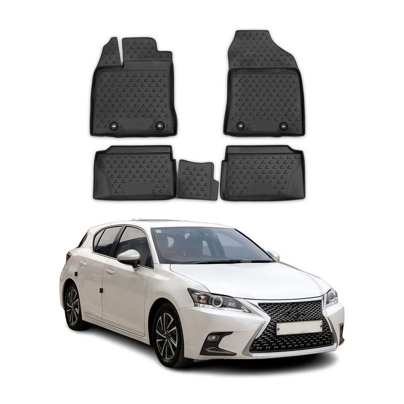 OMAC Gummimatten Fußmatten für Lexus CT 200H 2010-2021 TPE Automatten Schwarz 4x