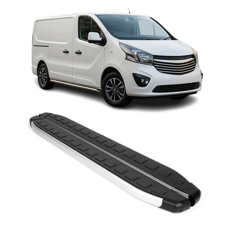 Schweller Seitenbretter Trittbretter für Opel Vivaro 2014-24 Kurzer Alu Schwarz