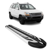 Trittbretter Seitenschweller Seitenbretter für Kia Sportage 2004-2010 Alu Grau
