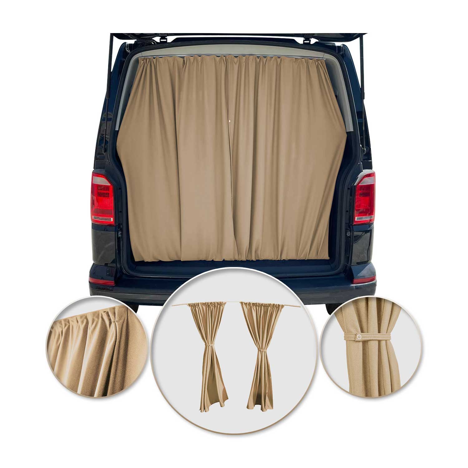 Maß Gardinen Sonnenschutz für Opel Zafira Life Heckklappe Vorhänge Beige