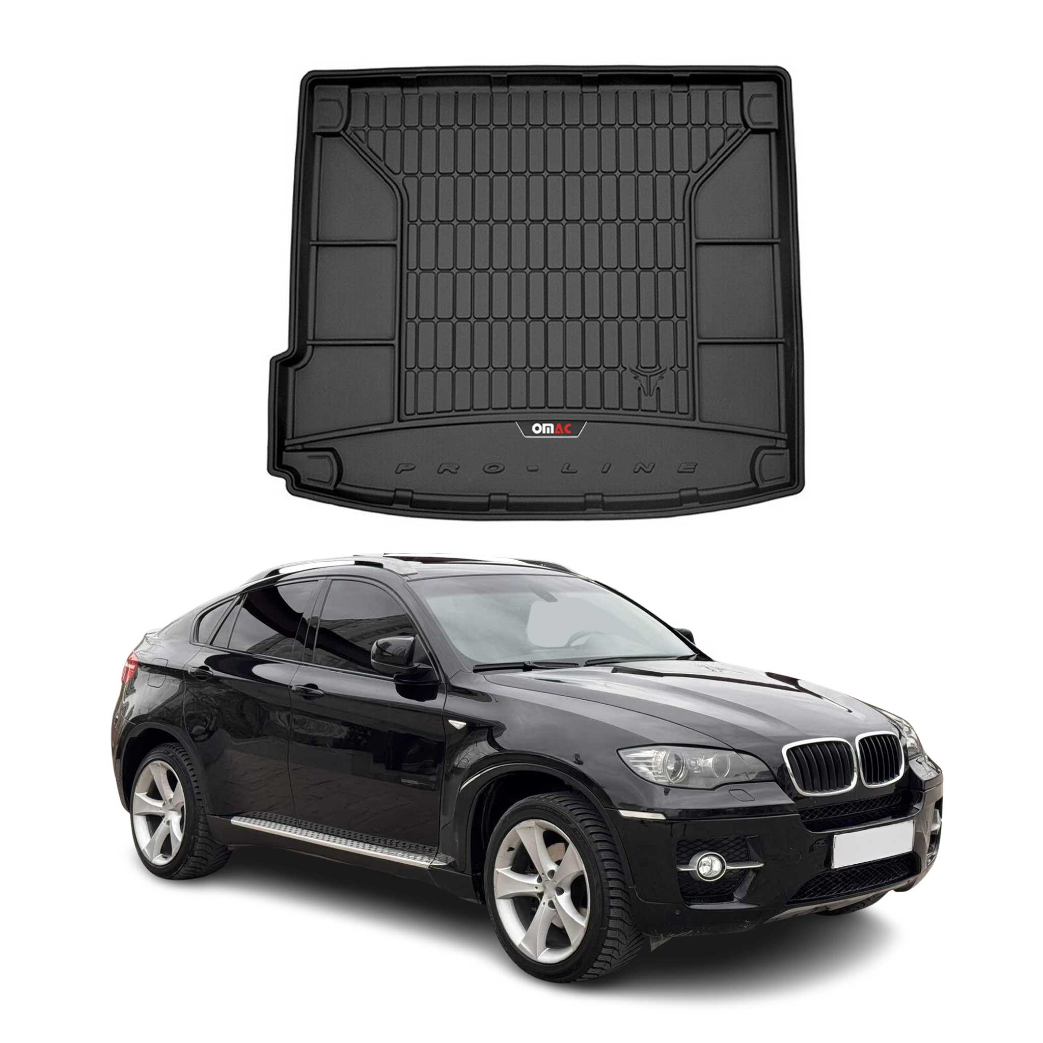 OMAC Gummi Kofferraumwanne für BMW X6 E71 E72 2007-2014 Laderaumwanne Schwarz