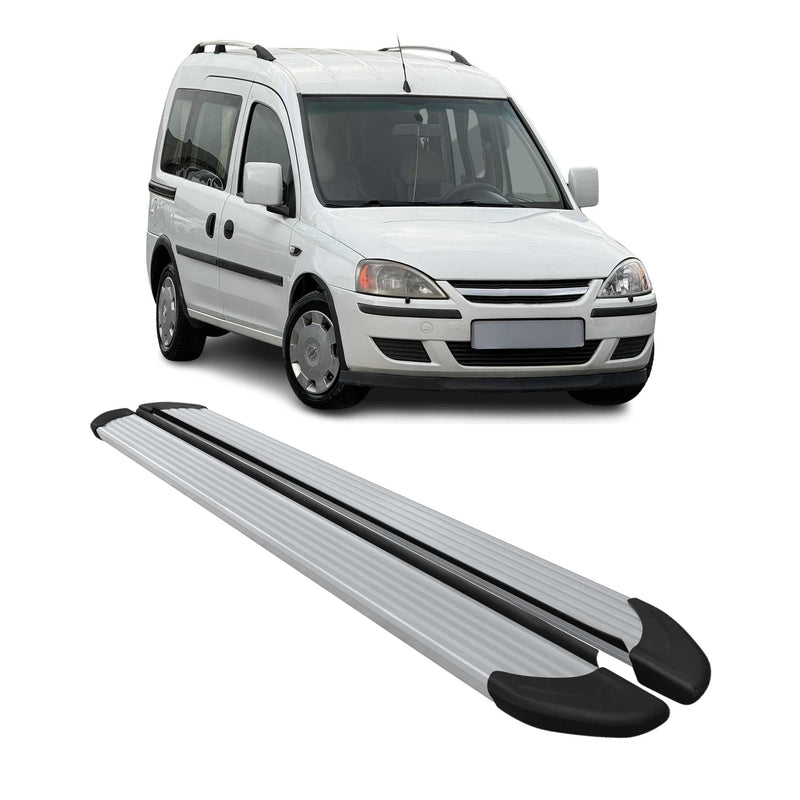 Trittbretter Seitenschweller für Opel Combo 2001-2011 Aluminium Silber 2 tlg