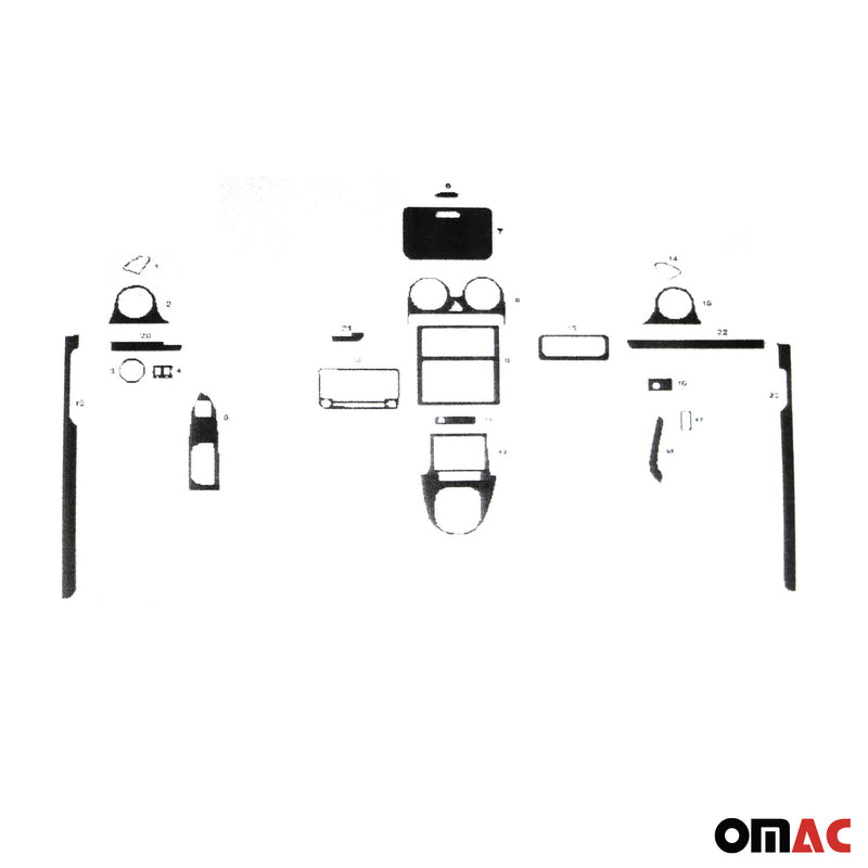 Innenraum Dekor Cockpit für VW Caddy 2010-2015 Piano Schwarz Optik 23tlg