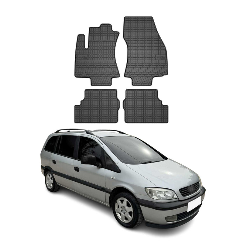 OMAC Gummi Fußmatten für Opel Zafira 1999-2005 Automatten Gummi Schwarz 4tlg
