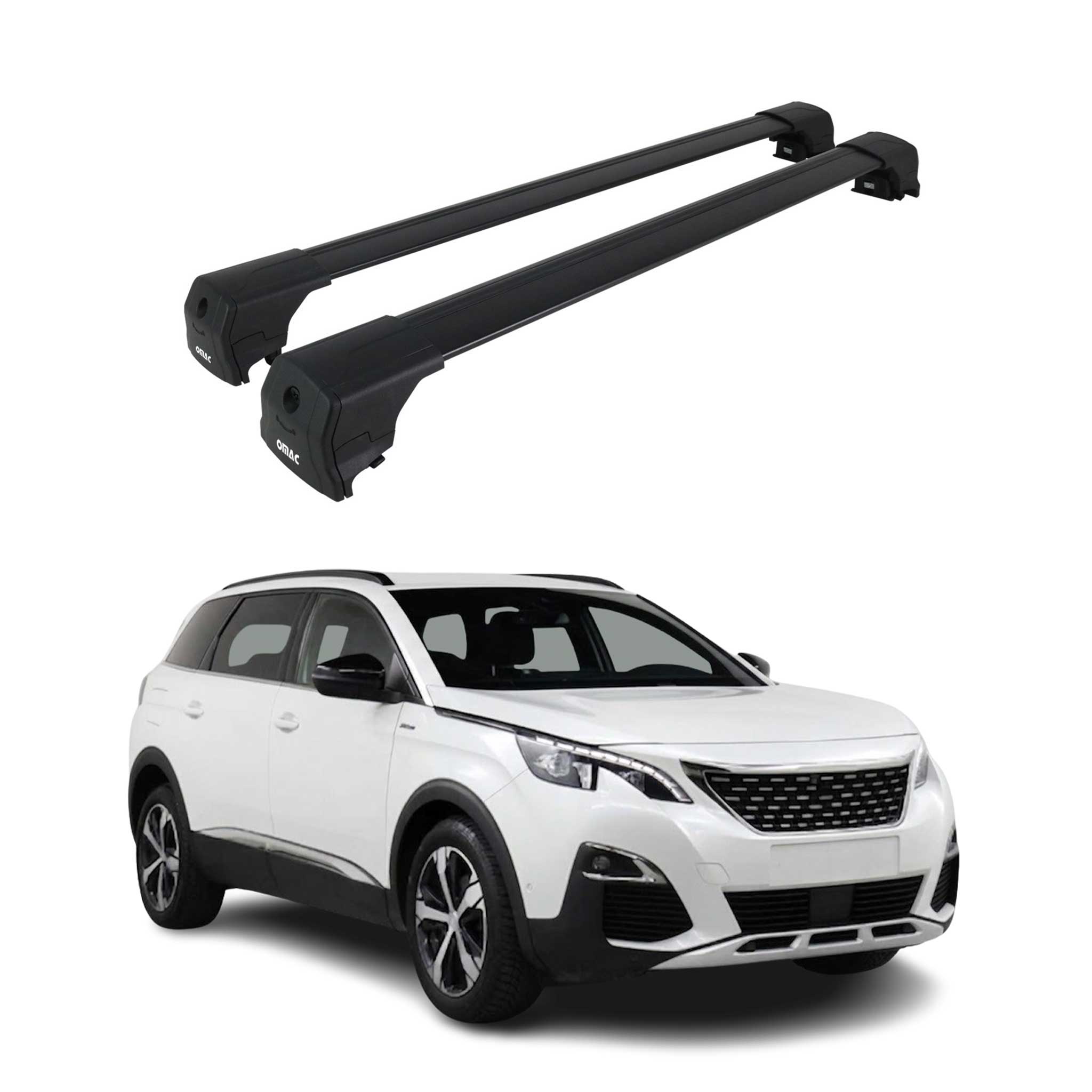 Dachträger Gepäckträger für Peugeot 5008 2017-2024 ABE Aluminium Schwarz