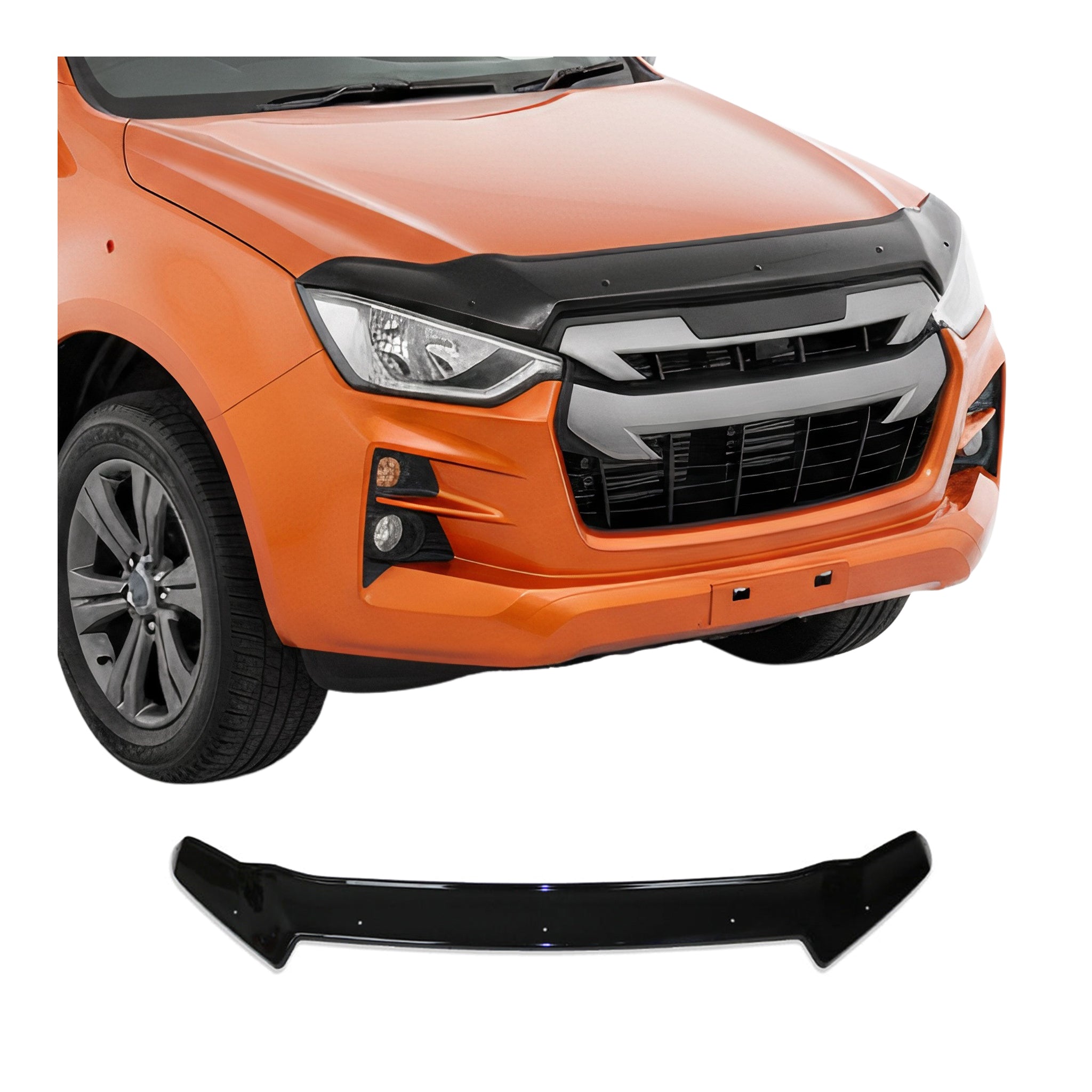 Motorhaube Deflektor Insekten für Isuzu D-max mk3 2019-2023 Pre-FL ABS Schwarz