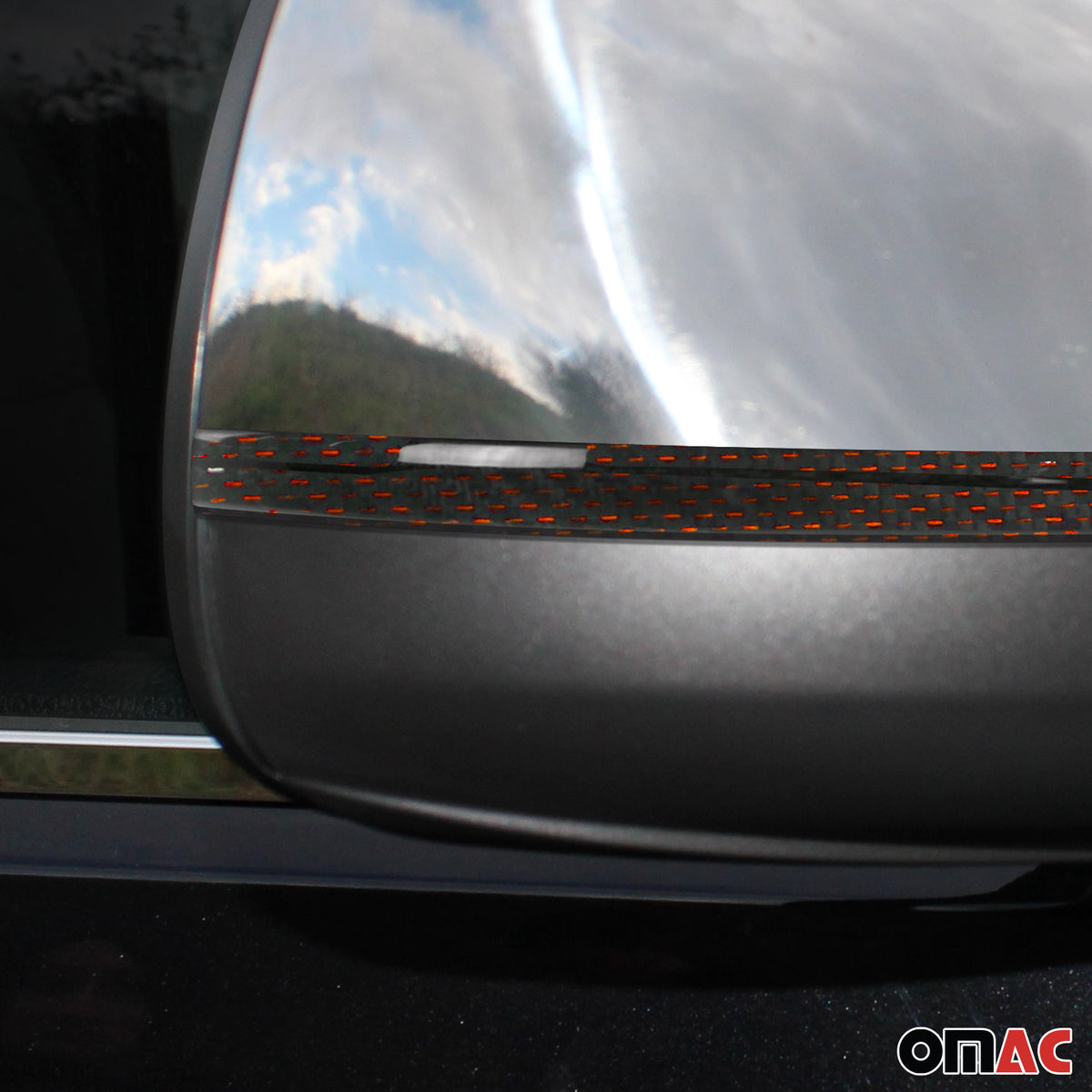 Spiegelkappen Leiste für VW Caravelle T5 2010-2015 Echt Carbon Rot Schwarz 2x