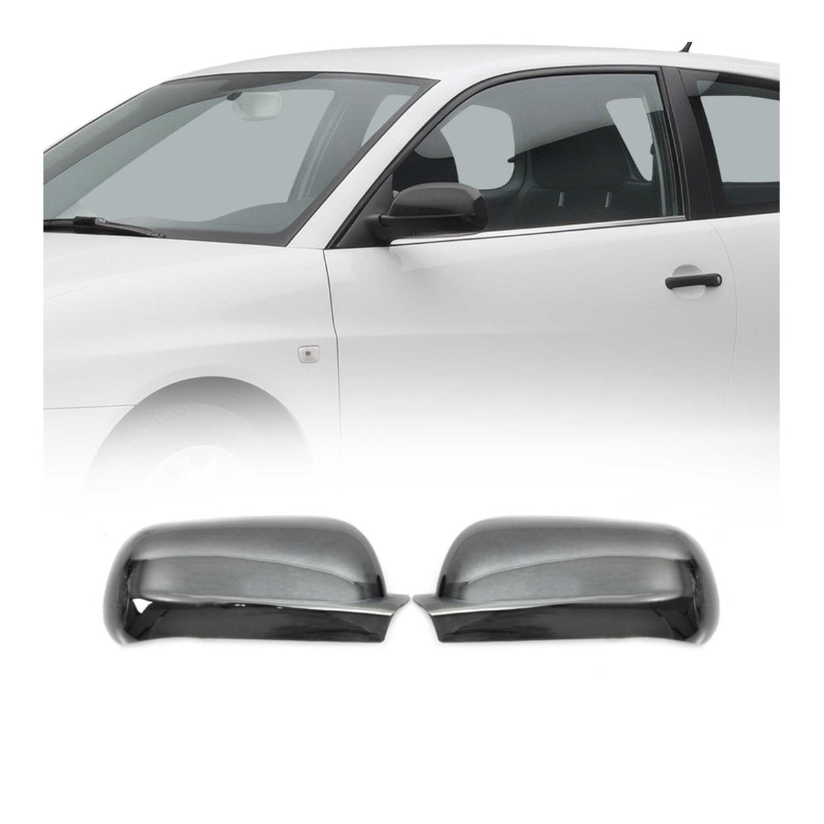 Spiegelkappen für VW Golf IV & Passat B5 & Polo III Blende ABS Dark Chrome