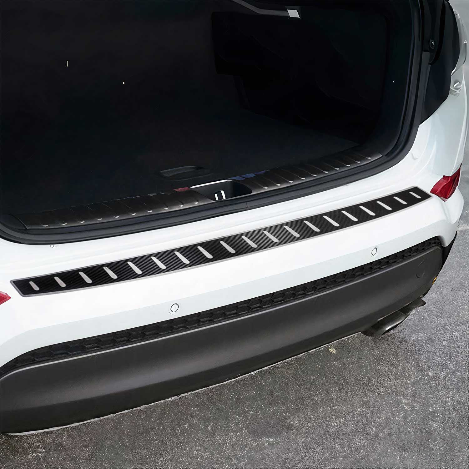 Ladekantenschutz für Hyundai Tucson III 2016-18 Pre-FL Edelstahl carbon foliert