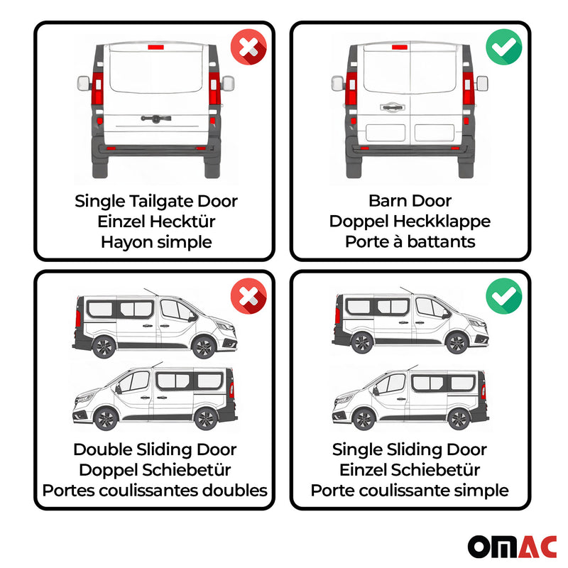 Sonnenschutz Gardinen für VW Transporter T5 2003-2015 Mittel Doppelhecktür 10x