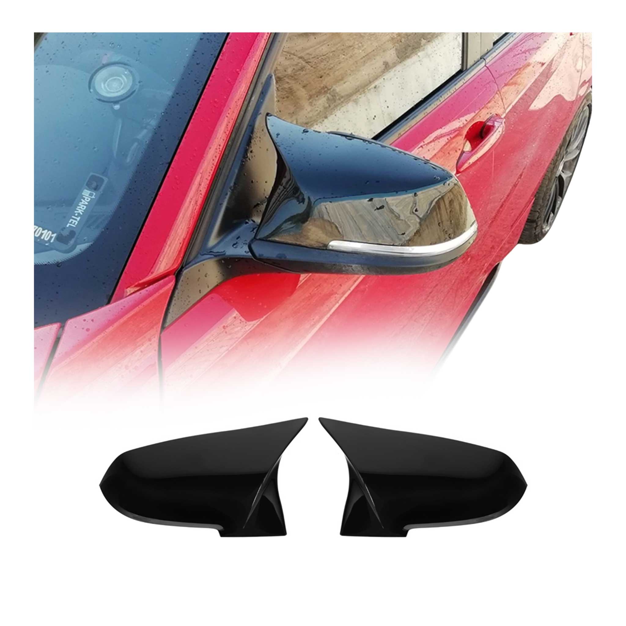 Spiegelkappen Spiegelabdeckung Für BMW F30 M3 2013-2019 ABS Schwarz Glanz 2tlg