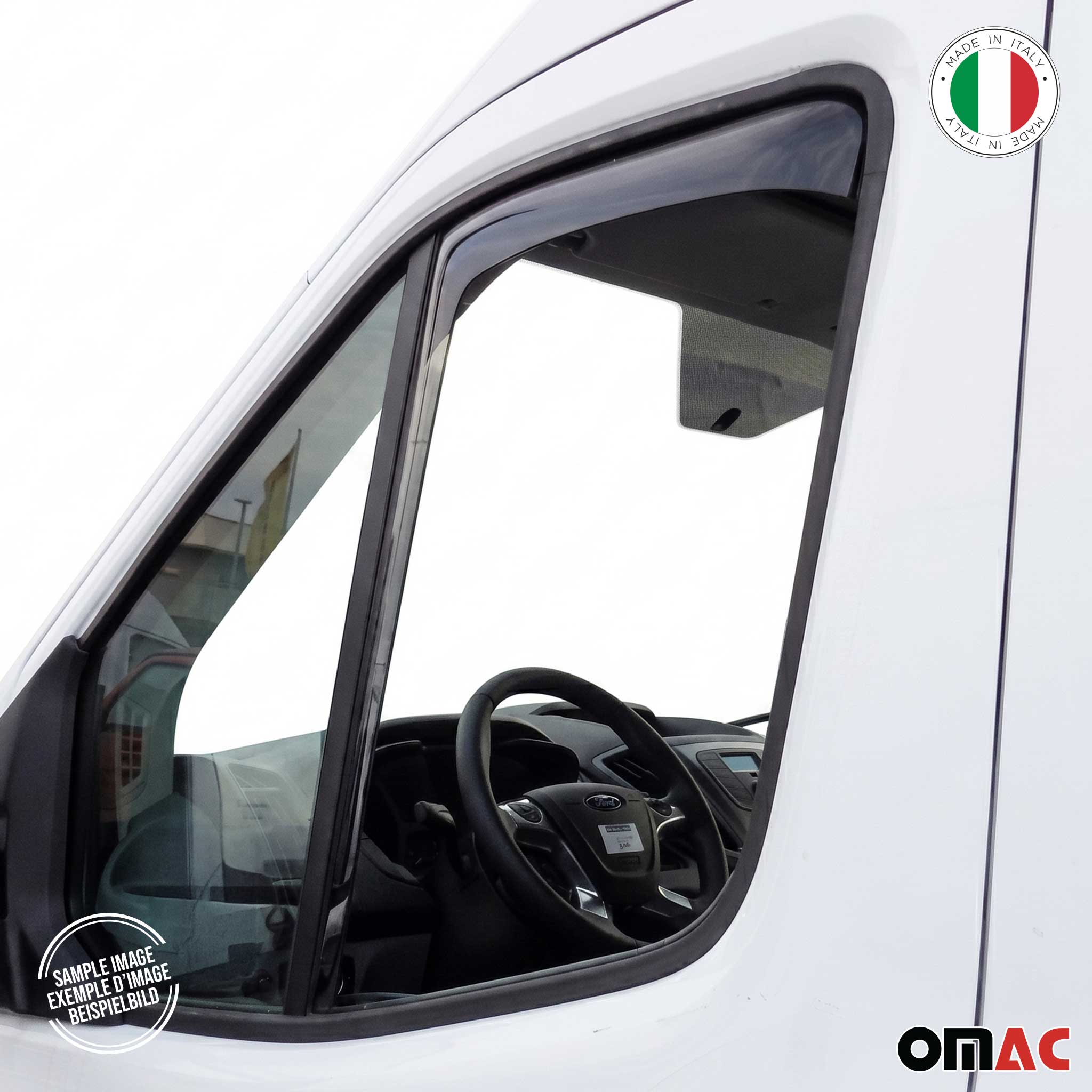 Windabweiser Regenabweiser für Ford Transit 2015-2026 Dunkel Acryl 2tlg
