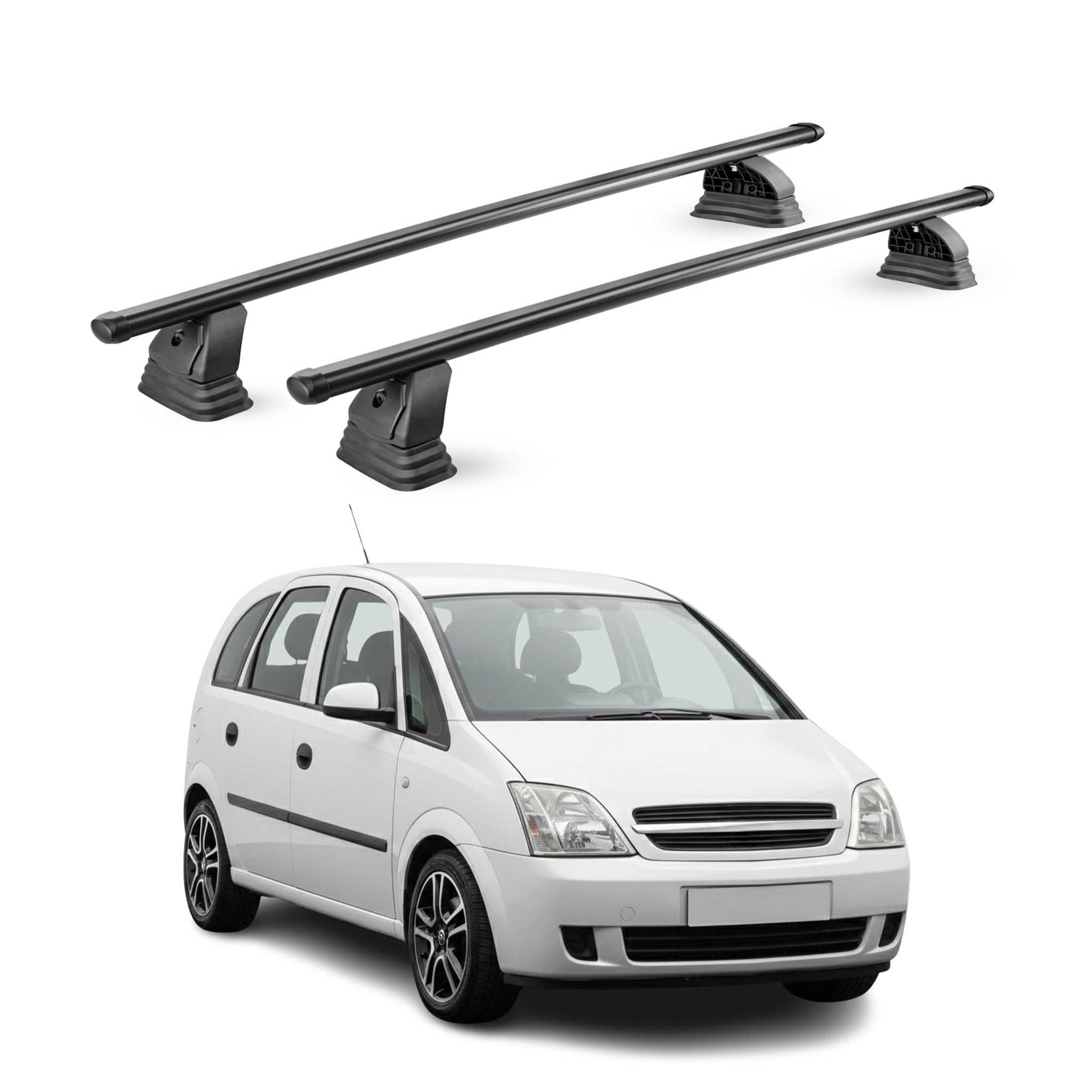 Stahl Dachträger für Opel Meriva A 2003-2010 TÜV Abschließbar 2tlg Schwarz