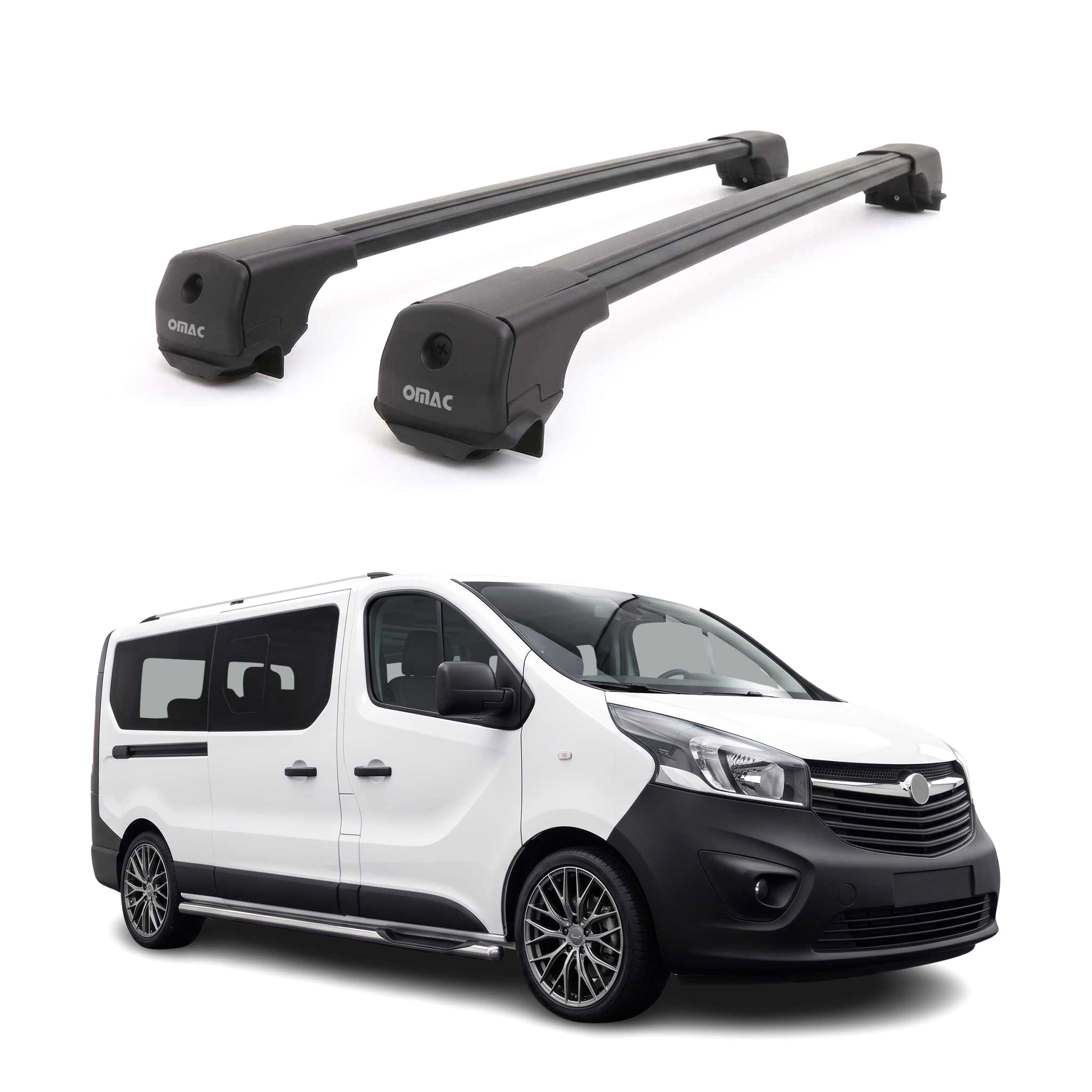 Dachträger Grundträger für Fiat Talento 2016-2020 Aluminium 75kg Schwarz 2tlg
