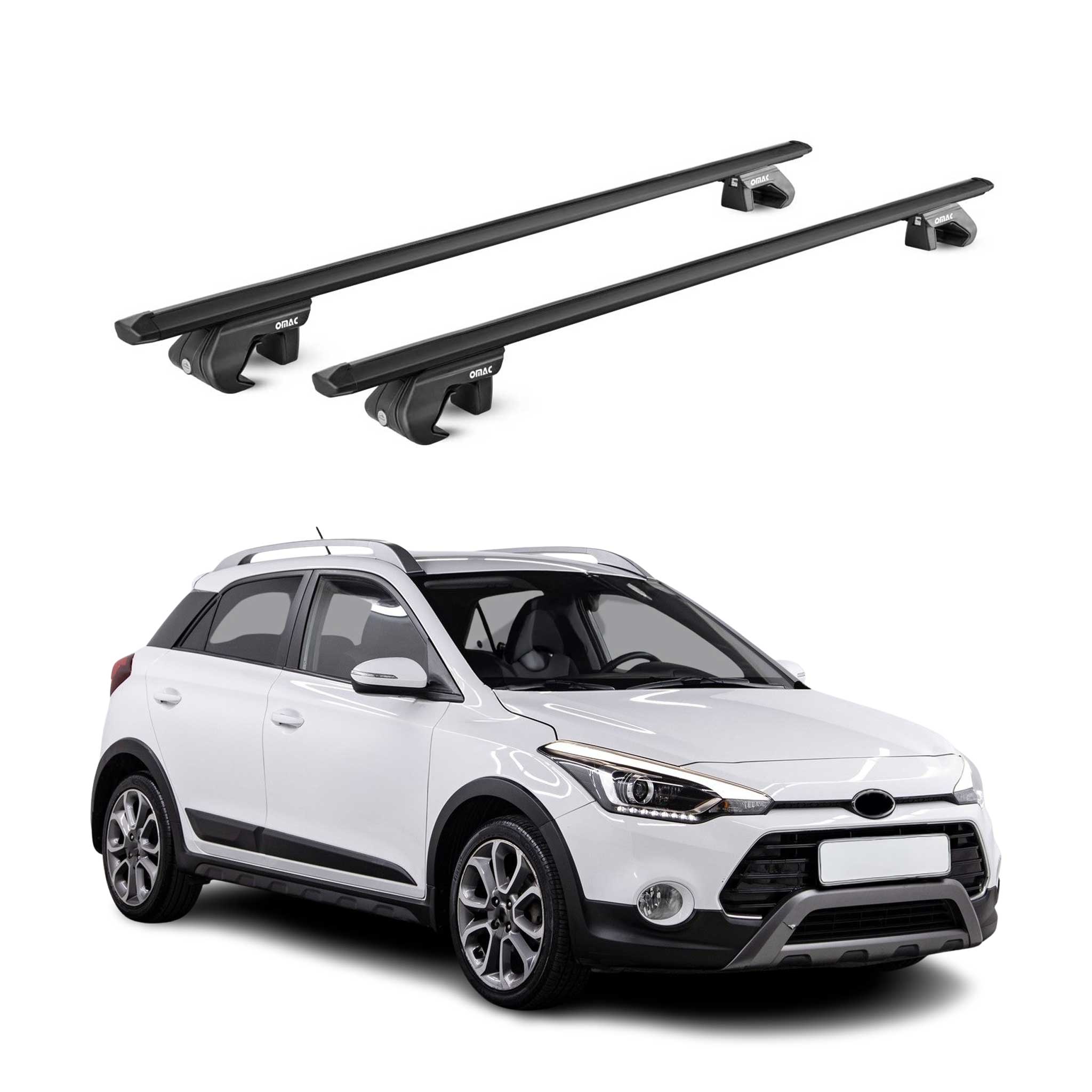 Dachträger Grundtäger für Hyundai i20 Active GB 2015-2020 90kg Alu Schwarz ABE