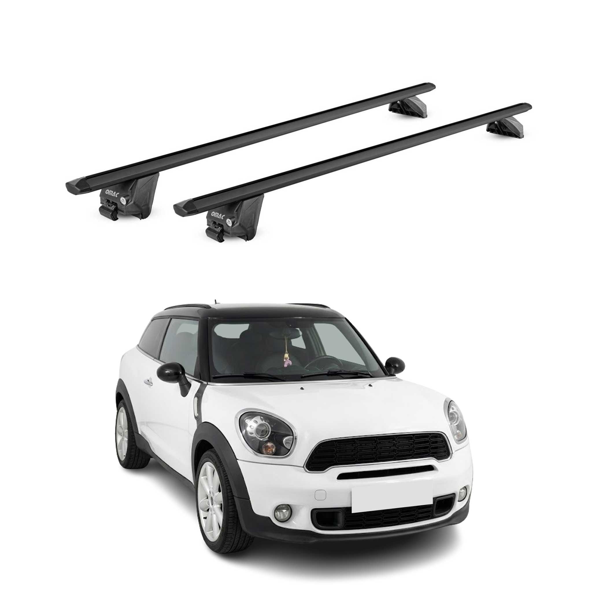 Dachträger für Mini Paceman R61 2013-2016 100kg Aluminium Schwarz 2 tlg ABE