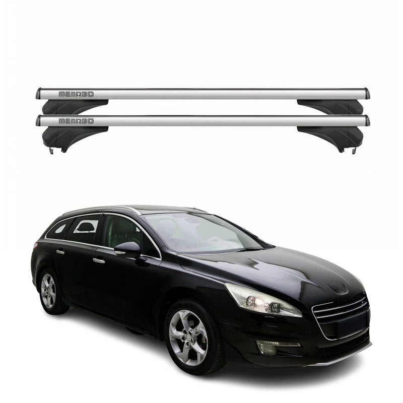 Menabo Dachträger Grundtäger für Peugeot 508 Kombi 2010-2018 Aluminium Silber 2x