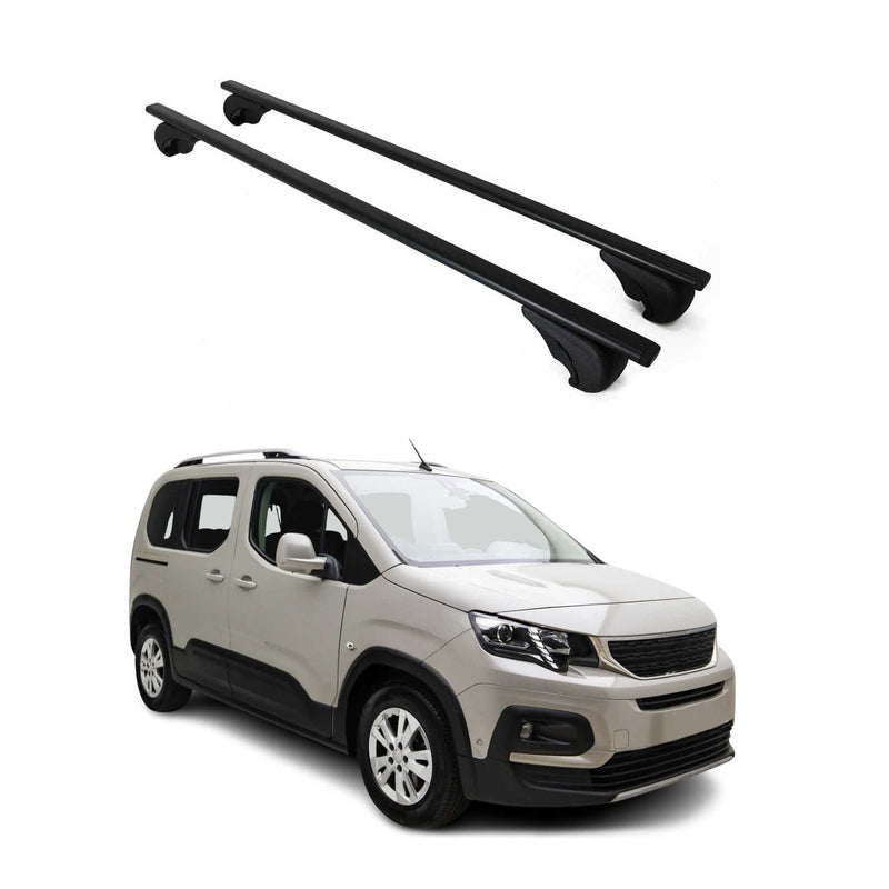 Dachträger Grundtäger für Peugeot Rifter 2018-2025 75kg Metall Schwarz 2 tlg
