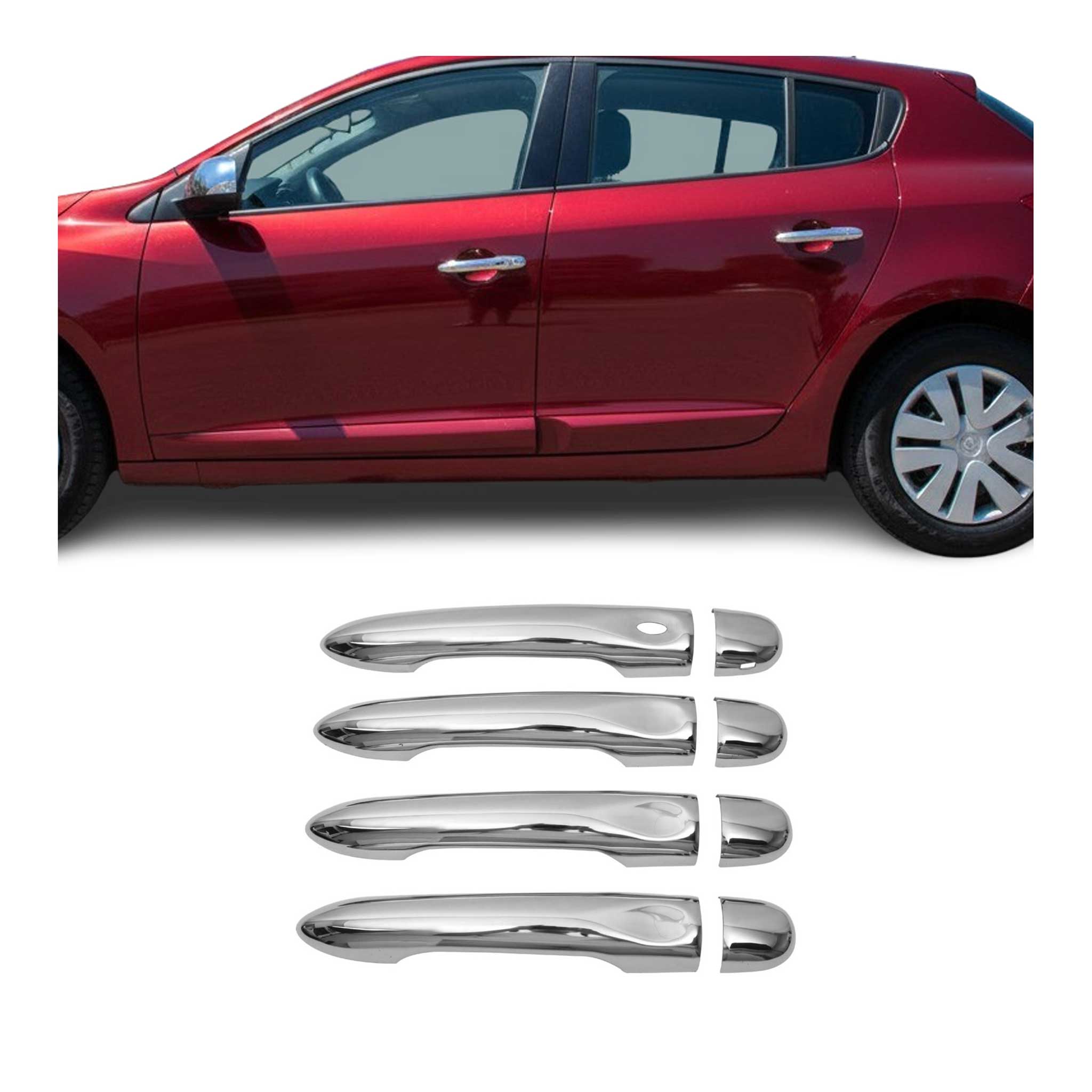 Chrom Türgriff Blende für Renault Megane HB SW 4-Tür 1S Edelstahl 8tlg