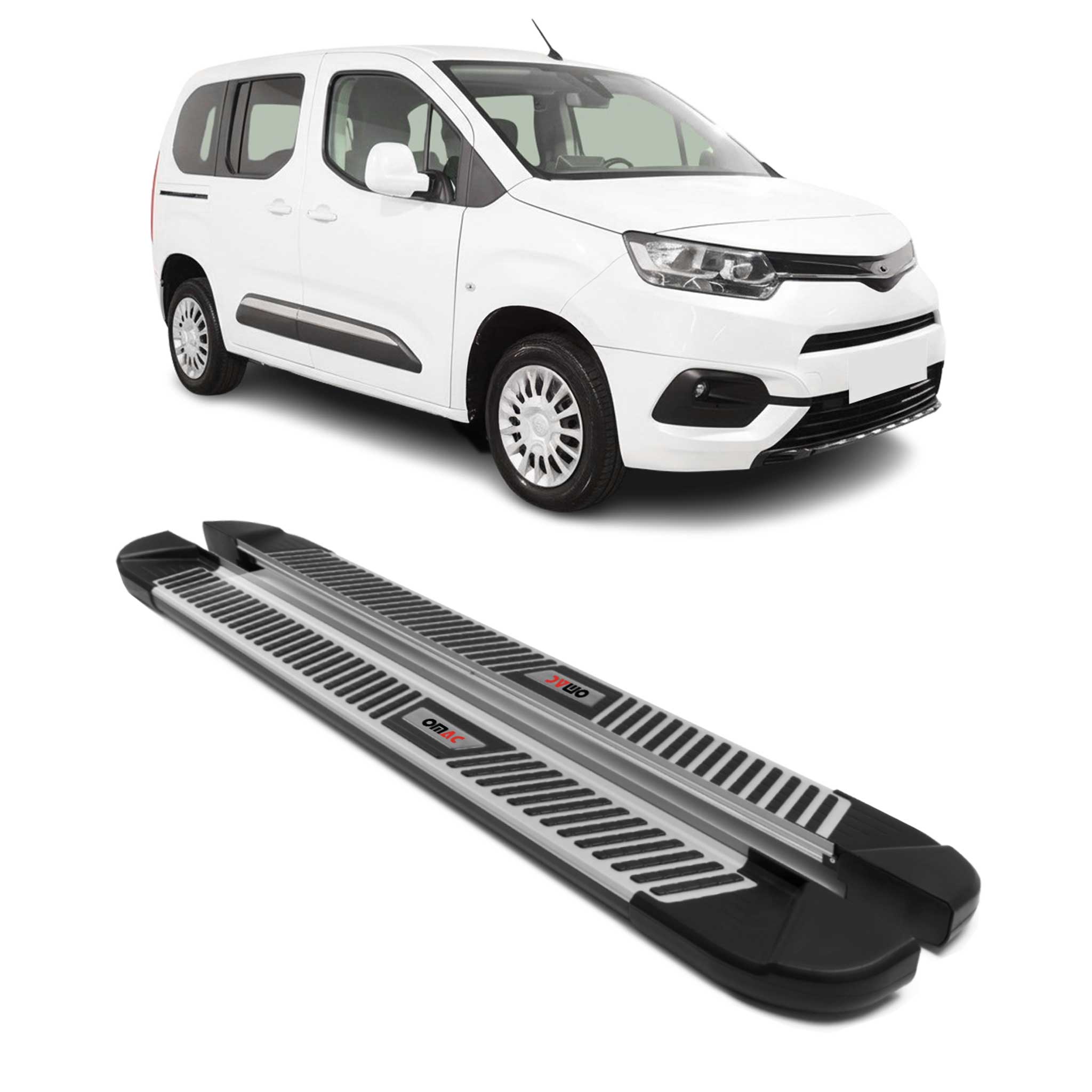 Trittbretter Seitenbretter für Toyota Proace City 2019-2026 L1 Aluminium Schwarz