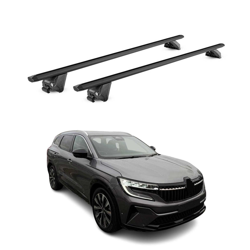 Dachträger Grundtäger für Renault Espace 2023-2025 100kg Alu Schwarz 2 tlg ABE