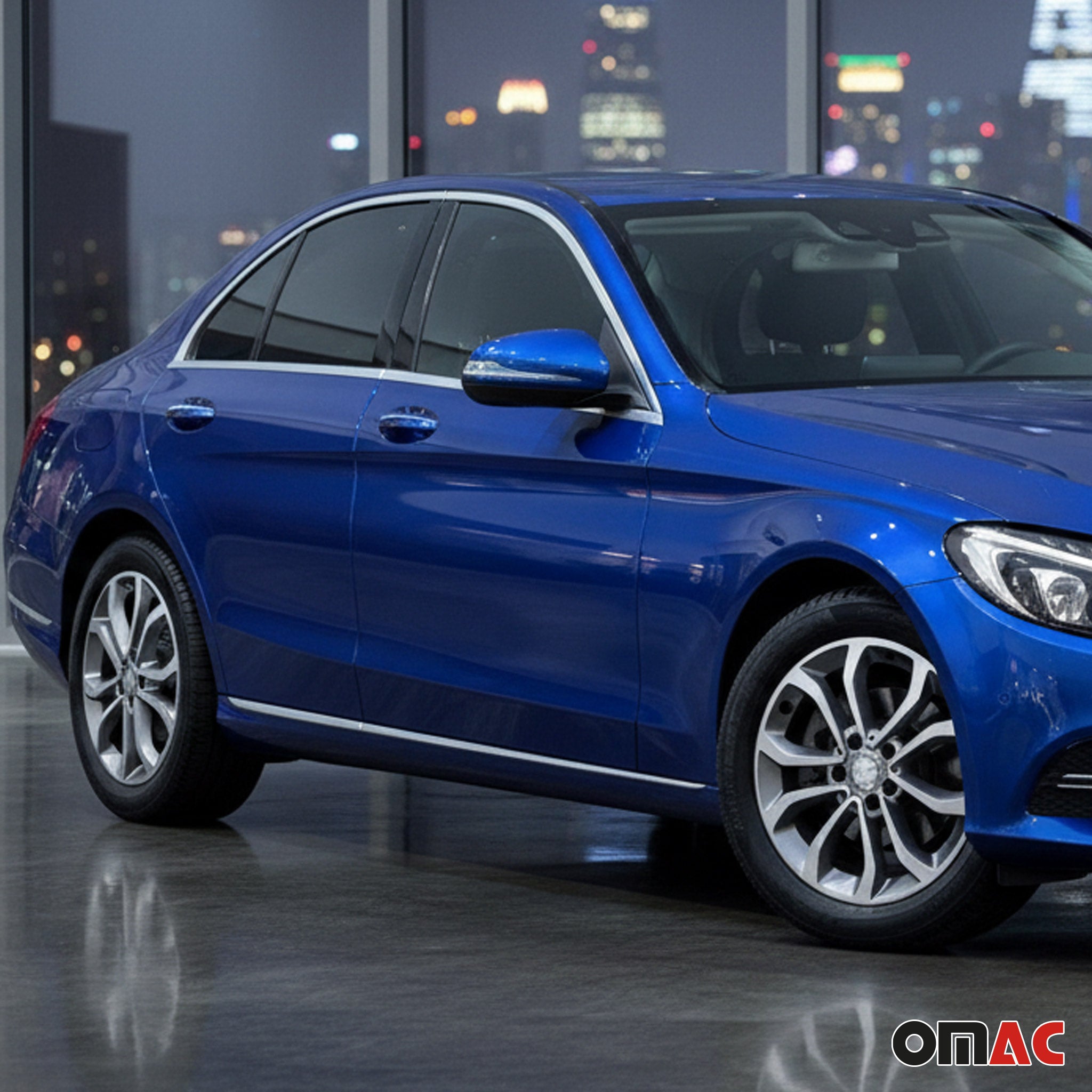 Seitentürleiste Türschutz für Mercedes C Klasse C180 W205 2014-2021 Chrom 2x