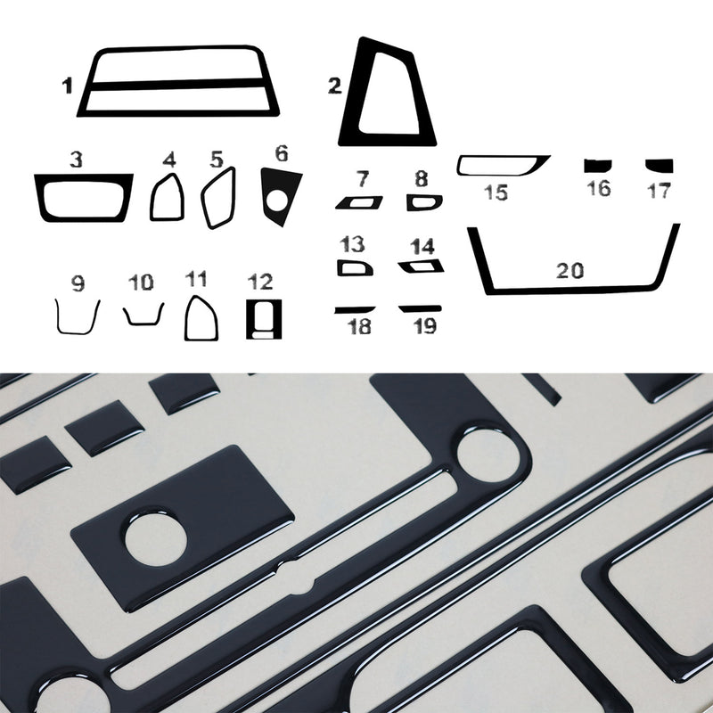 Innenraum Dekor Cockpit für BMW 3er F30 2012-2019 Piano Schwarz Optik 20tlg